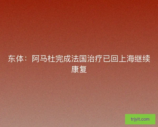 东体：阿马杜完成法国治疗已回上海继续康复