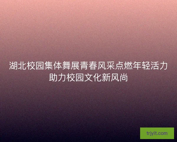 湖北校园集体舞展青春风采点燃年轻活力助力校园文化新风尚